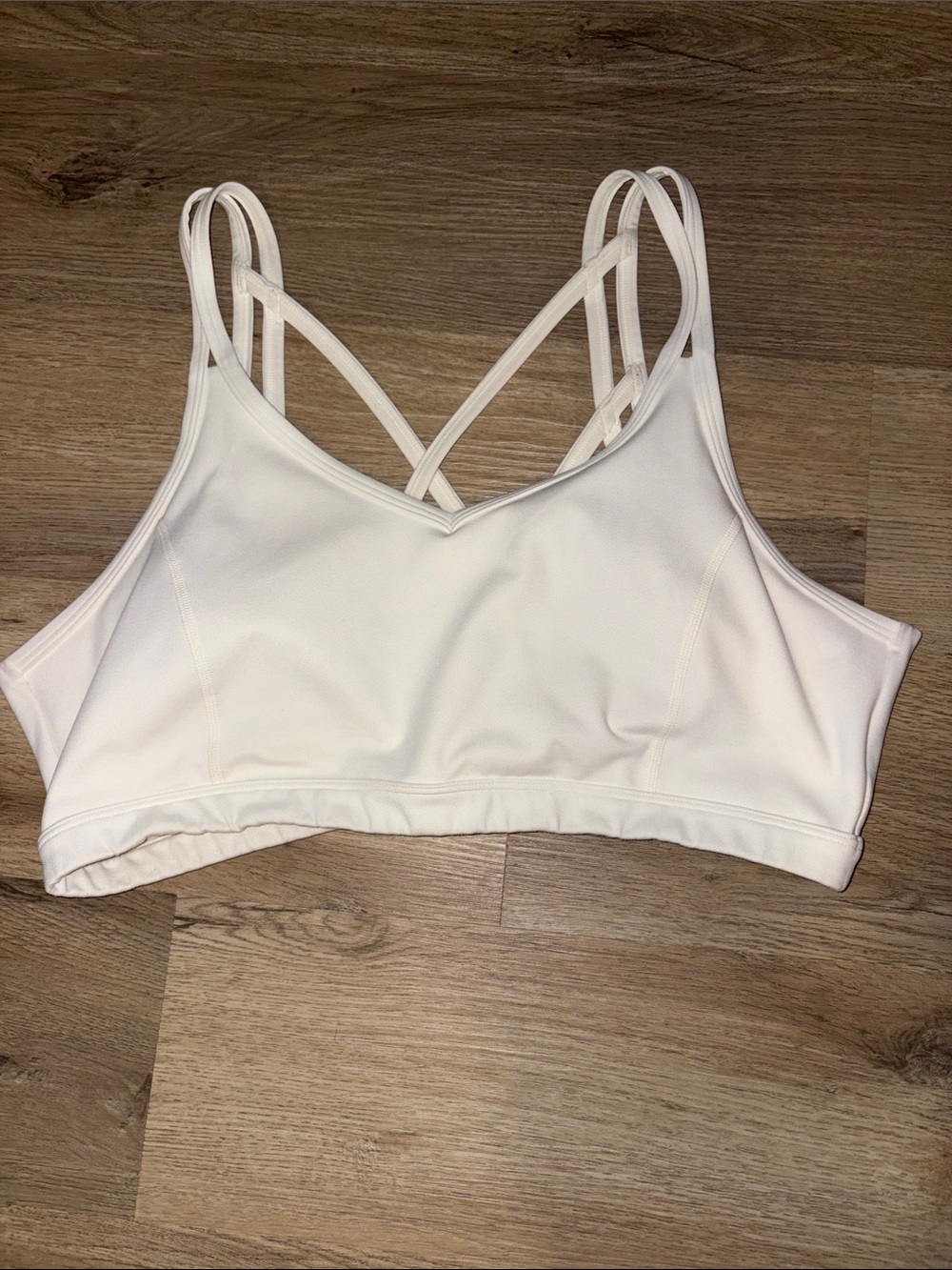 Women’s Strappy Crisscross Sports Bralette - Cream